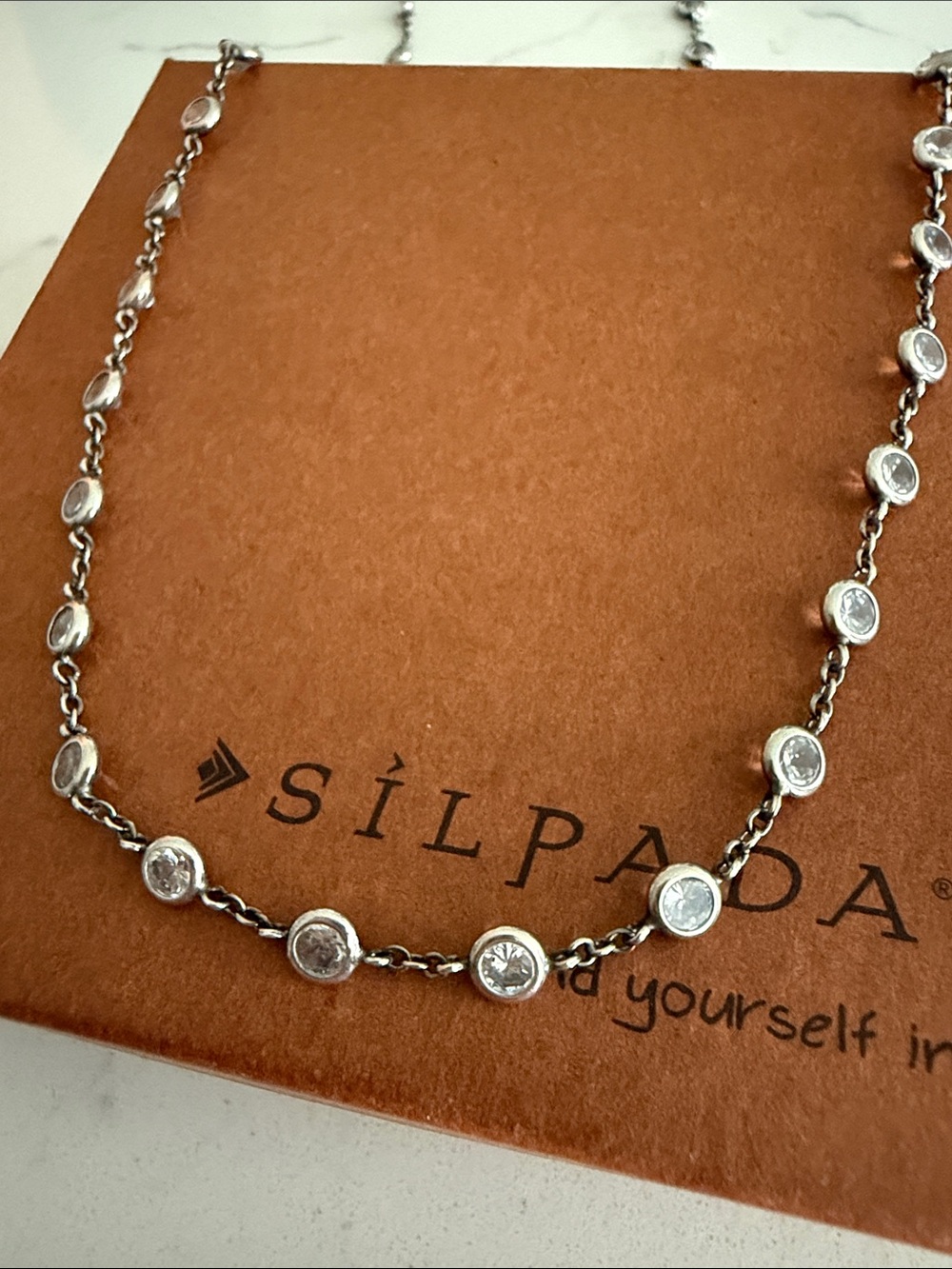 Silpada Sterling Silver and CZ Raindrop Necklace N1962